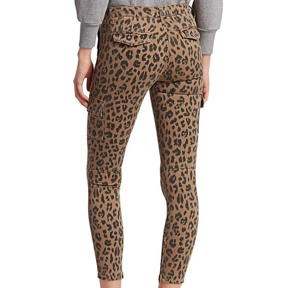 Frame Revolve Cheetah Cargo Skinny Pants - Picture 2 of 8